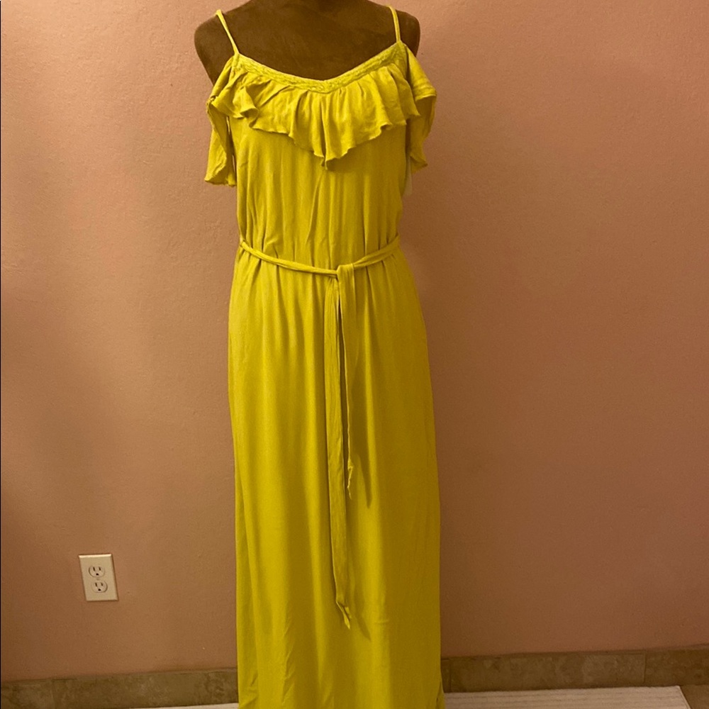 LULUS Green Ruffled Maxi Dress For Women